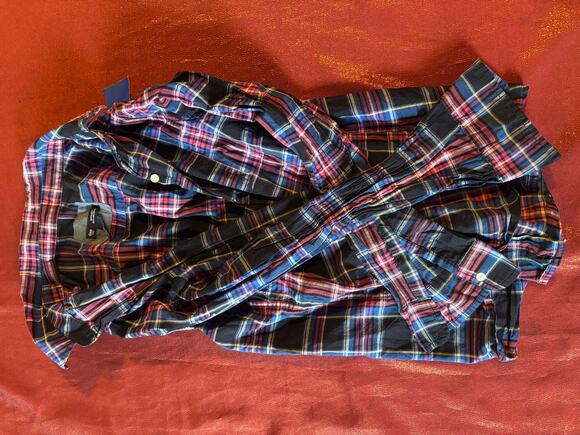 Gap Tops - Gap Shirt Womens M Boyfriend Fit Plaid Button Up Long Sleeve Black Cotton Casual